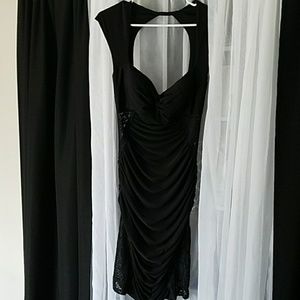 Bodycon black lace dress Frederick of Hollywood M